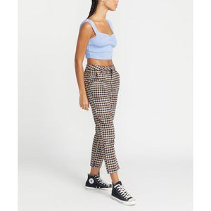 🏷️NWT Volcom 28/27 Frochickie Highrise Pants In Multi Plaid